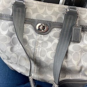 Coach Gray Logo Monogram Handbag